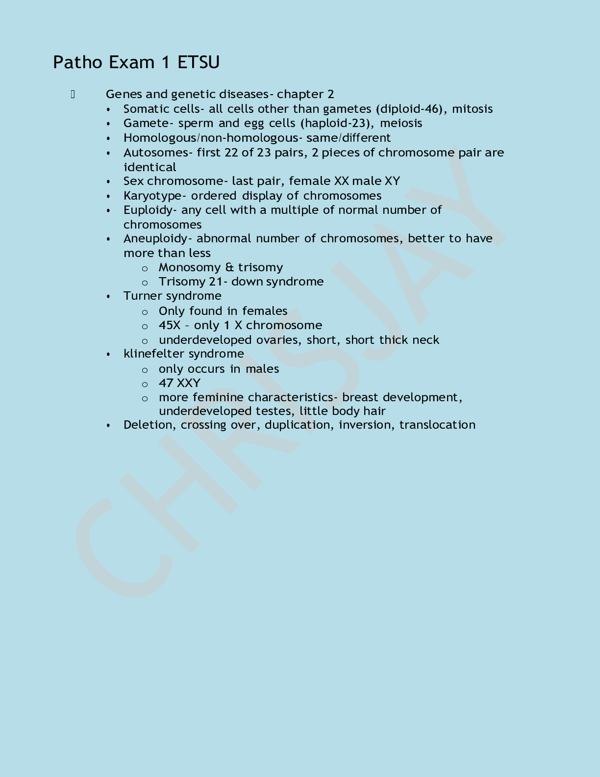 Preview image for ETSU PATHO EXAM 1 RN